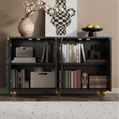 Madia 4 ante con ripiani regolabili MDF 120 cm OKMYHOME (1/5)