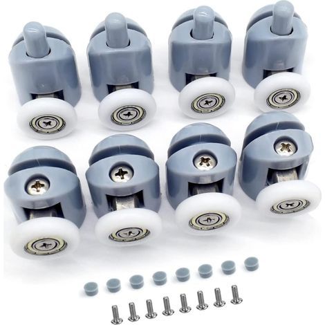 Roulettes pour porte de douche - Lot de 8 - Diamètre 23 mm (1/5)
