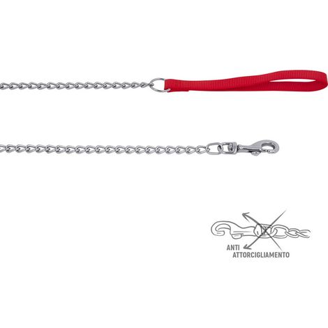 ZOOV GUINZAGLIO NYLON CM.120 ROSSO C/CATENA