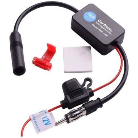 Car Radio Signal Amplifier,Auto Car FM AM Radio Stereo Signal Antenna Aerial Signal Amplifier Booster 12V (1/4)