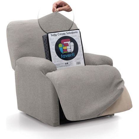 Housse élastique pour Fauteuil Relax avec Pieds inclinables de 70 à 90 cm Gris Clair Protecteur Tissu Jacquard Toucher Coton (1/5)