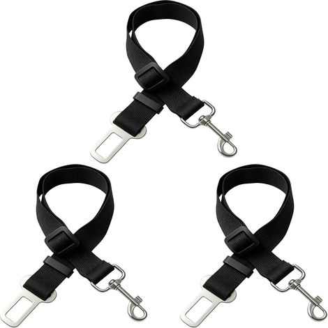 3 PCS Ceinture Chien Voiture, Ceinture de Sécurité Chien, Laisse Extensible 50–70 cm, Attache Universelle pour Voiture avec Mousqueton Métal Pivotant 360°, Laisse Anti Traction pour Chat et Chien (1/5)