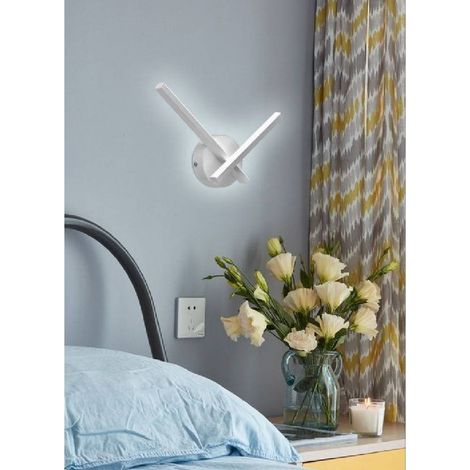 TrAdE Shop Traesio - Applique Led Parete 6 W 2 Bracci Incrociati Moderno Luce 3000k 4000k 6500k E67-b - -Bianco Freddo -