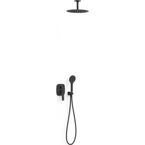 Kit mitigeur encastré 2 voies Rapid‑box pour douche Loft Noir mat - TRES 22238003NM