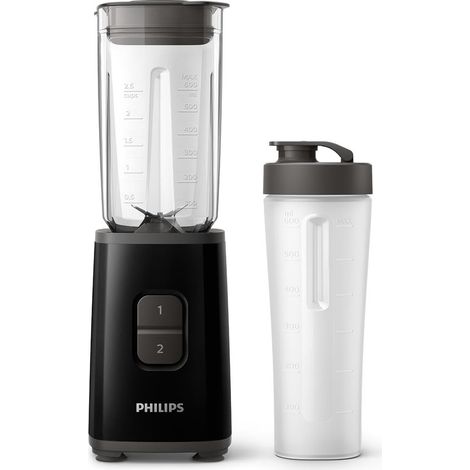 Mini mixeur et machine à smoothie, 350 W, carafe de 1 l, gobelet en déplacement, passe au lave-vaisselle, application de recette, 2 vitesses, broyage de glace, nettoyage (1/5)