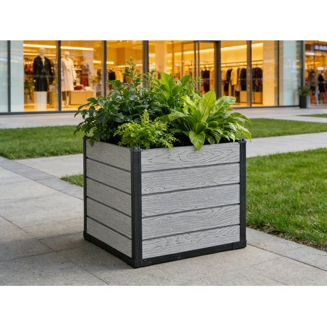 Maceta de jardín práctica, maceta cuadrada de 73x73x70,5 cm. (1/4)