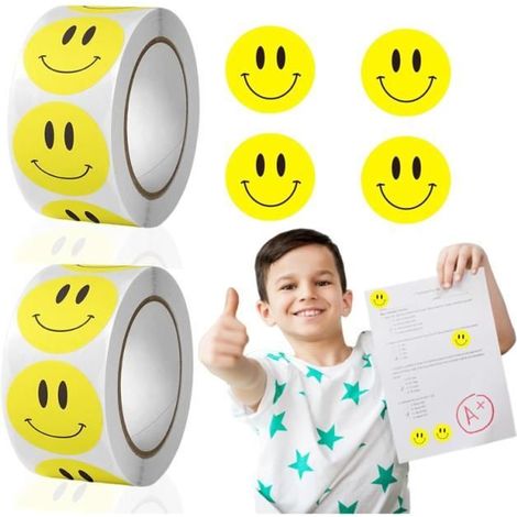 Autocollants Smiley - yd - 1000 PCS - 2,5 cm - Non toxiques - Réutilisables (1/4)