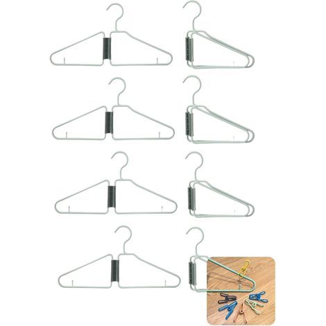 Lot de 8 cintres pliables, cintres pliables en plastique, cintres de voyage pliables, cintres pliables pour les voyages, les croisières, la maison, la chambre, le dortoir (vert) (1/5)