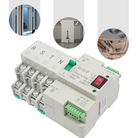 Interruptor de transferencia de doble alimentación, interruptor de conmutación automática, interruptor de transferencia de 4 polos y 100 A