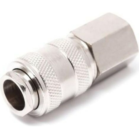 Connettore pneumatico con valvola e filettatura interna da 1/2".