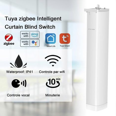 Storeur de rideaux électrique motorisé Tuya ZigBee, interrupteur pour store enrouleur intelligent, contrôle à distance par téléphone, compatible avec Alexa et IFTTT (1/5)