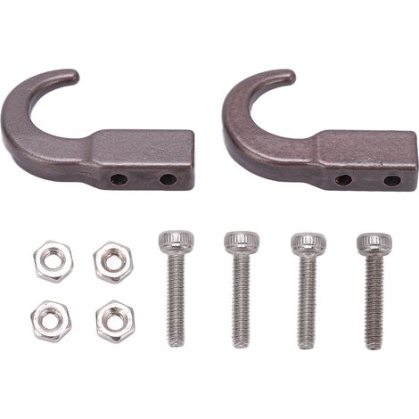 2 Pièces Crochet de Remorquage RC en Alliage de Zinc, Couleur Titane, pour Véhicule Tout-Terrain SCX10 1/10 et Modèles de Voiture d'Escalade (1/5)