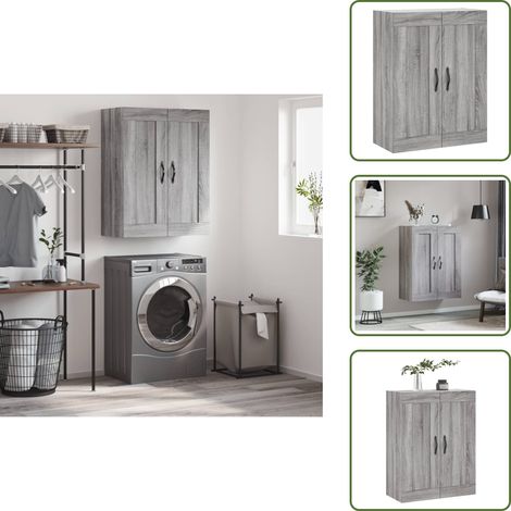 Stauraum - vidaXL Wandschrank Grau Sonoma 69,5x34x90 cm Holzwerkstoff - Schrank für Wohnzimmer (1/5)