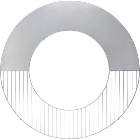 Esschert Design – Grille barbecue avec plancha inox 62 x 62 cm – Pour brasero rond 60 cm – Cuisson parfaite pour viandes et légumes