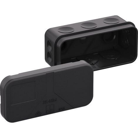 Spelsberg Caja de derivación, negro, tipo de protección IP55, sección máx. del conductor 2,5², resistencia al impacto IK07, clase de protección II, Ui 400V AC, VDE, libre de halógenos, 34420801