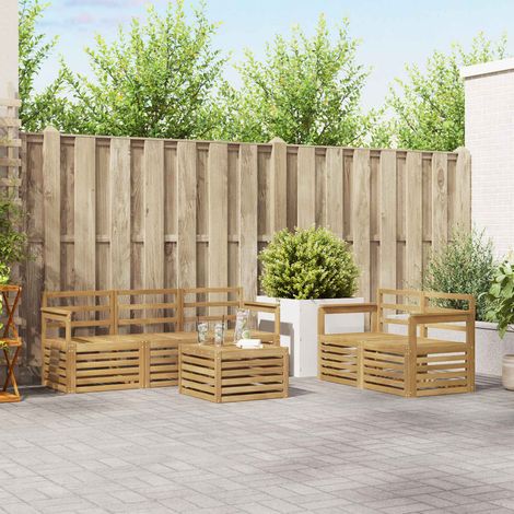 vidaXL Conjunto de sofás de exterior 6 uds. Blanco (1/5)
