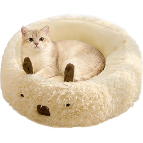 Round Dog Beds,Warming Pet Sleeping Nest Warmth Indoor Dog