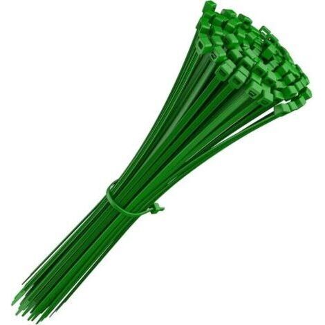 pair Collier de Serrage 200 mm x 4,8 mm, Attache Câble, Serre Câbles Rilsan Nylon, Colliers Serre-Cable 200mm, Couleur Vert, Lot de 100 Pièces (1/5)