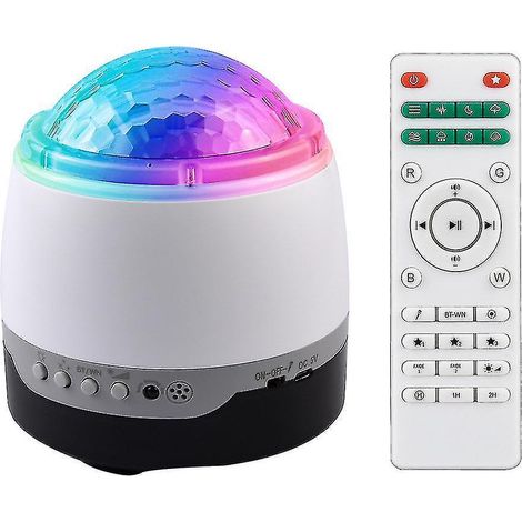 Veilleuse LED projecteur ciel étoilé, lampe projecteur musicale, veilleuse pour enfants vagues de l'océan (1/4)