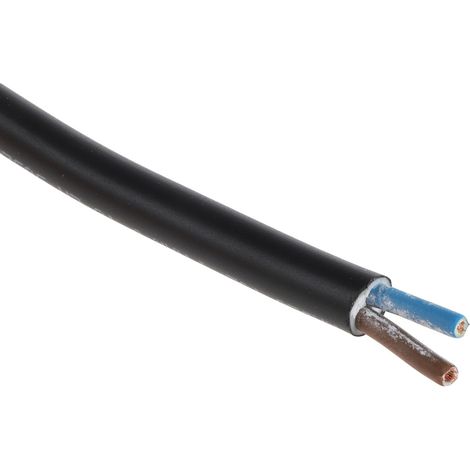 Câble d'alimentation RS PRO 2x1,5 mm², gaine PVC Noir, 100m ( Prix pour Bobine de 100 Mètres ) (1/3)