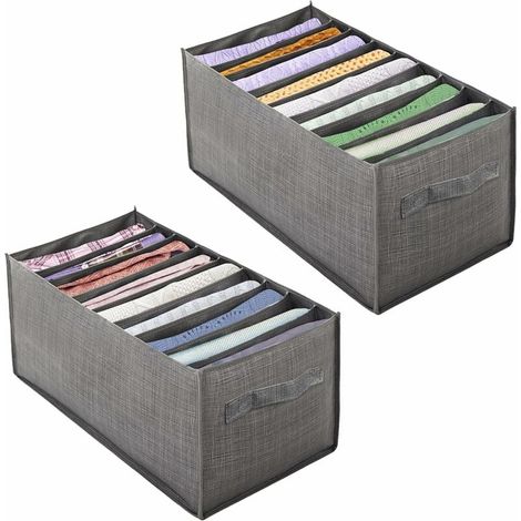 VURAHOME - Boîte de rangement pour jeans, organisateur de vêtements, boîte de rangement pour vêtements jeans, organisateur de tiroir pliable, organisateur de vêtements lavable avec compartiments pour (1/5)