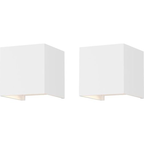 12W Applique Murale,2 pièces LED Moderne Lampe Murale en Aluminium,IP65,4000K blanc naturel,Éclairage mural avec réglage de l'angle de faisceau réglable,Blanc (1/5)