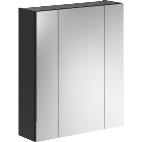 Mueble de almacenamiento con espejo – Negro lacado – KLEANKIN