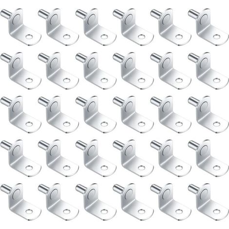 Chevilles de support d'étagère en métal 5mm – Lot de 30 pièces – Finition nickelée pour armoires et étagères – Installation simple (1/5)