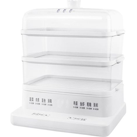 Cuisse-vapeur multifonction 24L grande capacité, cuiseur électrique à légumes transparent avec minuterie, 220V (1/5)