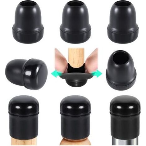 ALLIANDIS14-20 mm Embouts pour Pieds de Chaise avec Fond en Téflon, 24 pcs Protection Pied de Chaise Rond Silicone Couvre-Jambes de Meuble, Patins en Téflon 1" pour Résistants Rayures et Élastique (1/5)