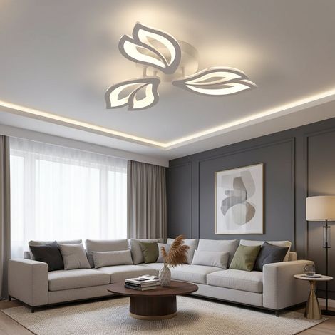 Lustre LED avec Telecommande 40W Lumiere Gradable Blanc (1/5)