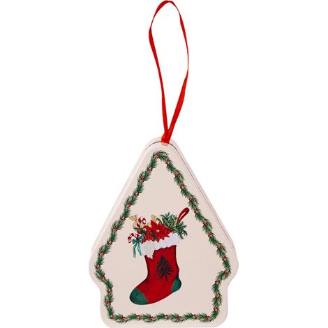 (Bas de Noël Style C) Boîte en métal imprimée dessin animé, coffret cadeau de Noël pour enfants, 10 x 8 x 4 cm, métal (1/2)