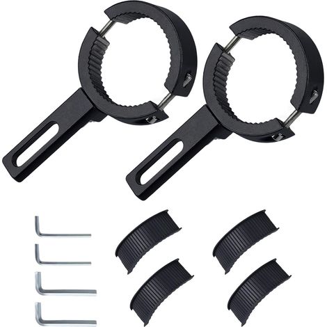 Support Phare Moto Universel 38–60 mm – Collier de Fourche et de Guidon – Support de Lumière Moto Réglable Sans Perçage – Pour Projecteur Additionnel et Antibrouillard (1/5)
