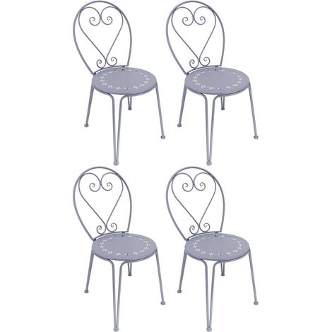 Chaise détente en fer Belle Époque Lot de 4 (1/2)