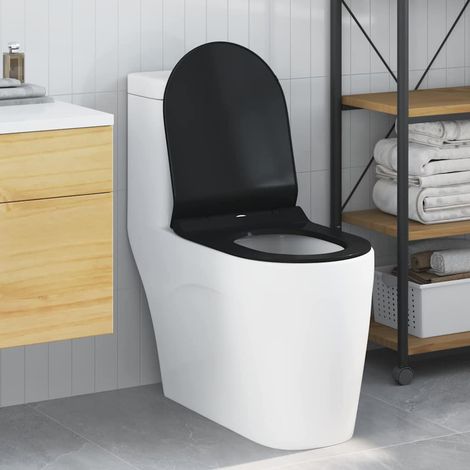 Toilettensitz Verstellbar Schwarz 50 x 36,5 x 5 cm Polypropylen