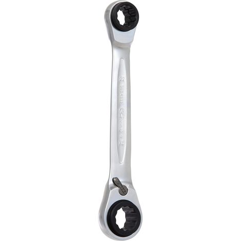 KS  TOOLS  4  en  1  GEARplus  llave  de  doble  carraca  reversible  21  x  22  x  24  x  27  mm  -  503.4553