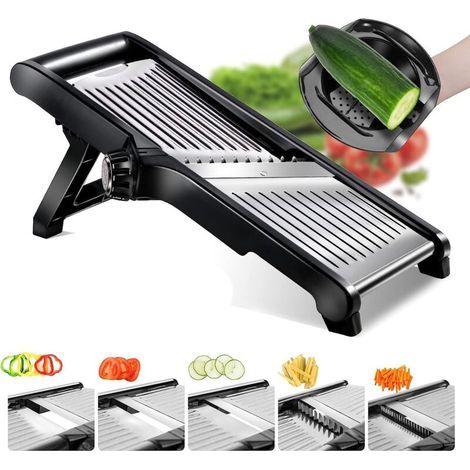 3-in-1 Stainless Steel Vegetable Chopper, Multi-Slicer and Grater, Kitchen Slicer with Cut-Resistant Gloves and Cleaning Brush (1/5)