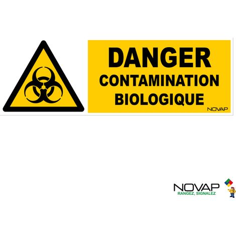 Panneau Danger contamination biologique - 450x150mm - 4064444