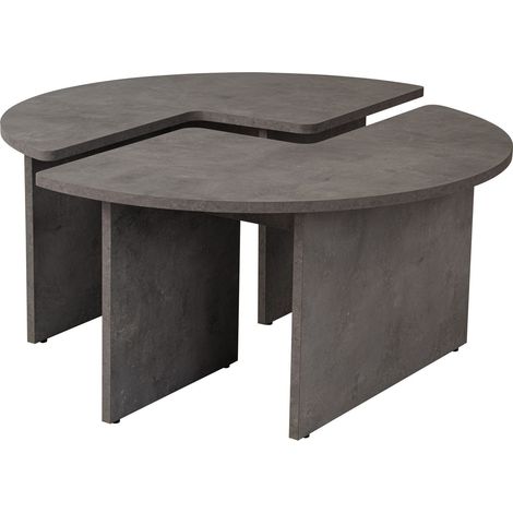Couchtisch aus Holz "Moira" 90 x 90 x 41 cm - Betongrau (1/5)