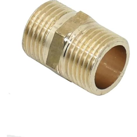 2pcs 1 / 4 mâle raccord fileté en laiton tuyau de réparation raccord de robinet de tuyau 2 voies raccord de robinet de jardin (G1 / 4) (1/3)
