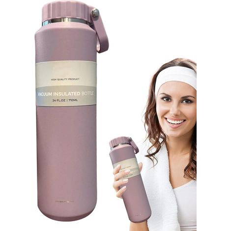 Bouteille D'eau Isotherme En Acier Inoxydable,Gourde en Acier Inoxydable (1/5)