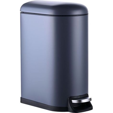 Poubelle, 10 litres, système Softclose, seau amovible, poubelle cosmétique, seau de bain, gris (1/5)