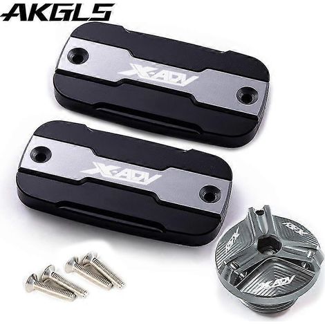 Bouchon de réservoir de liquide de frein avant + bouchon de remplissage pour moto Honda X-Adv 750, X-Adv 300, 750 et 1000 (2017-2022) - Kit en titane (1/5)