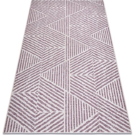Tapis COLOR 47176260 SISAL lignes, triangles, zigzag beige / rose pâle pink 140x200 cm