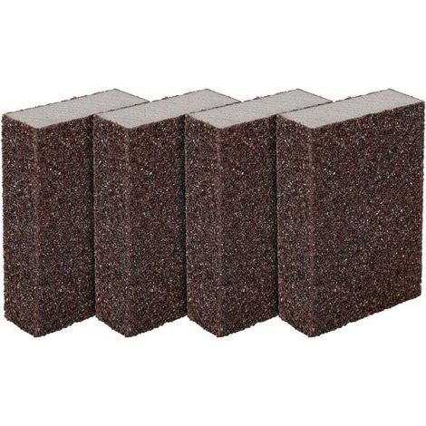 Ulisem Set de 4 éponges/blocs de ponçage pour surfaces humides et sèches, ponçage grossier (grain 80 à 100). (1/4)