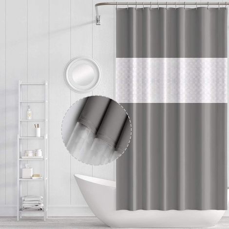 Rideau de douche 180x200 cm imperméable antibactérien (1/5)