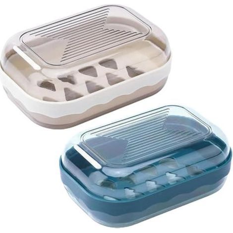 2-Piece Portable Travel Soap Box with Leak-Proof Lid for Home and Bathroom (1/5)