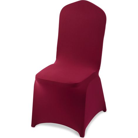 VEVOR Coprisedie per Sedia, 50 Pezzi, Coprisedie in Poliestere e Spandex Lavabili e Rimovibili per Feste di Matrimonio, Banchetti da Sala da Pranzo, Adatti a Sedie 51 x 45 x 95 cm, Bordeaux