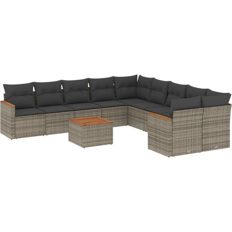 Maison Exclusive - Patio Sofa Set 10 plaza Grey (1/5)
