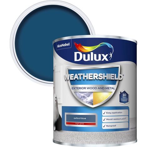 Dulux Weathershield Exterior Gloss Paint - Oxford Blue - 750ml